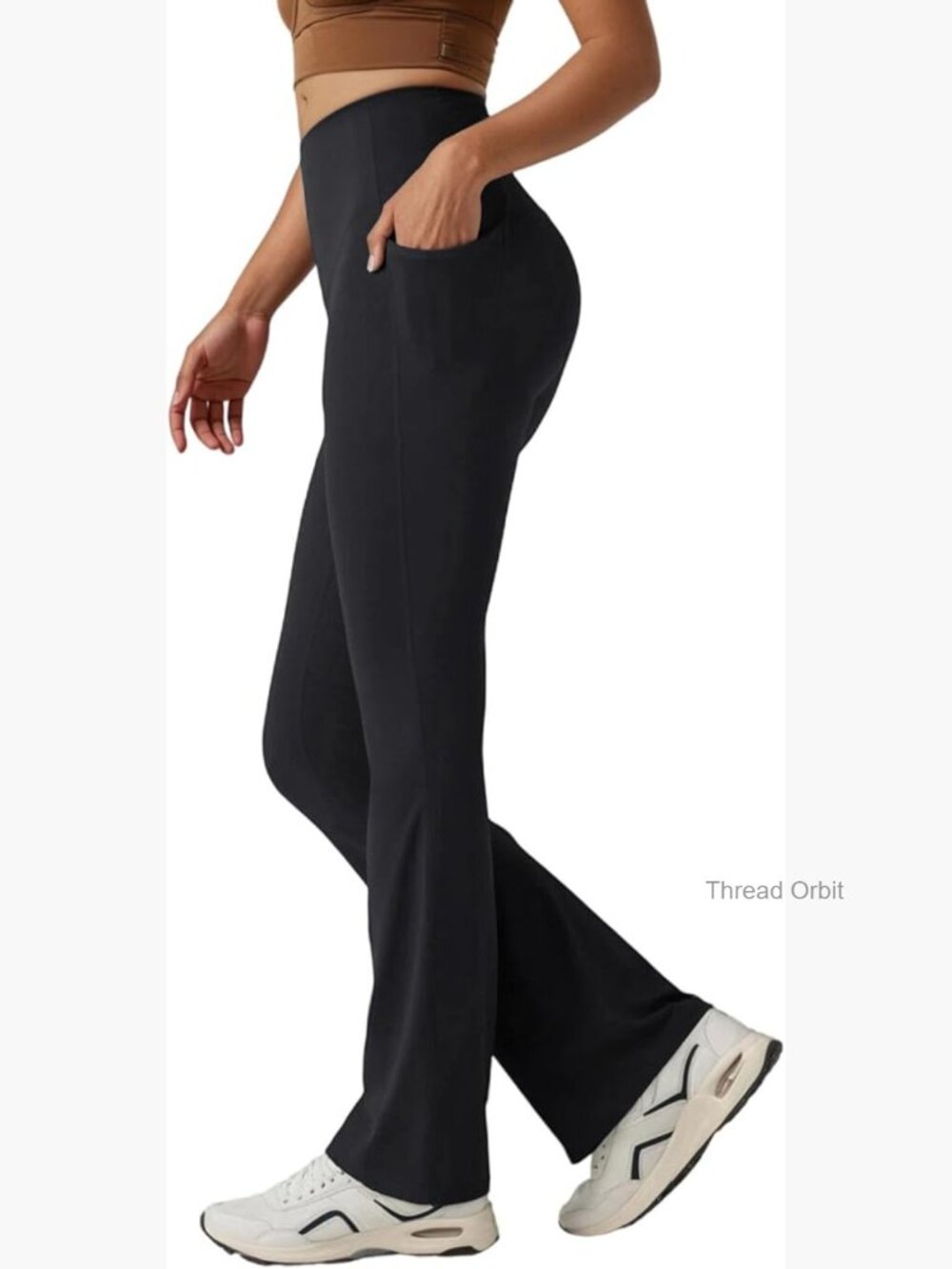 High Waist Tummy Control Bootcut Yoga Pants with Pockets